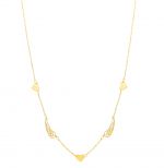 Girocollo in oro giallo k14 con Ali e Cuori (code S254775)