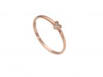 Anello cuoricino in oro rosa k14 con zirconi cubici (code S257187)