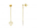 Golden diamond earrings 14k (code S261355)