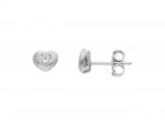 Orecchini cuoricini in oro bianco k9 con zirconia cubica  (S173874)