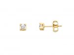 Golden earrings 9k with white zircon (code S173879)
