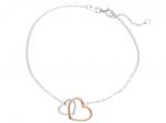 Bracciale in oro giallo e oro bianco k9  con cuoricini (code S203356)