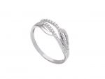 White gold k9 ring with white zirkons (S224479)