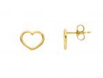 Golden heart earrings 9k with zircon (code S234141)