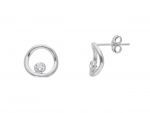 White gold earrings 9k with zircon (code S250585 )