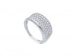 White gold k9 ring with white zirkons (S252865)