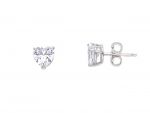 Orecchini cuoricini in oro bianco k9 con zirconia cubica  (S258112)