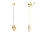 Golden leaf earrings 14k (code S244030)