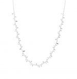 White gold necklace 14k with small leaves (code S246140)