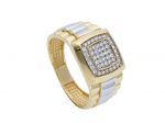 White gold and gold k14 with zirgons (code S247536)