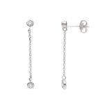 Σκουλαρίκια απο λευκό χρυσό κ9 με λευκά ζιργκόν  (code S197712)