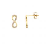 Golden earrings 9k with white zircon (code S214015)
