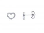 White gold  earrings  k9 with zircons (code S222120)