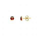 Yellow gold earrings ladybugs k14 (code S239901)