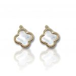 Golden earrings 14k with zircon (code N2490)