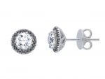 White gold earrings 18k with diamonds  (code S251389)