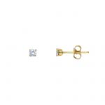Yellow gold single stone earrings 9k with zircon (code S265536P)