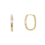 Yellow gold earrings k14 with zircons (code S265587)