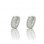 Orecchini in oro bianco k14 con zirconia cubica (code S2694)