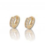 Yellow gold earrings  k14 with zircons (code S2695)