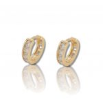 Yellow gold earrings  k14 with zircons (code S2695)