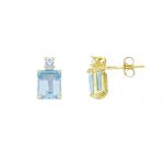 Orecchini in oro giallo k14 con Aqua Marin (code S271082)