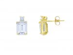 Yellow gold  earrings  k14 with nailed zirgons (code S269374)