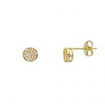 Golden earrings 14k with white  zircon (code S279563)