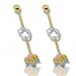 White gold & gold drop earrigs k14 (code M2473)