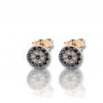 Rose gold earrings 14k with zircon (code N2474)