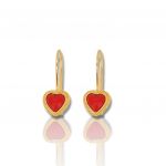 Σκουλαρίκια απο  χρυσό κ14 με καρδούλα Ø 7.0 mm (code N2850)