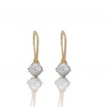 Yellow gold earrings  14k with zircon Ø 5.0 mm (code N2850)
