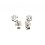 White gold single stone earrings 18k with diamonds (code T2263)