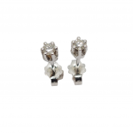 White gold single stone earrings 18k with diamonds (code T2261)