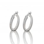 White gold hoop earrings with zircon 14k (code S169879)