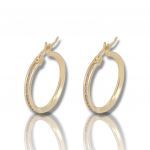 Golden hoop earrings with zircon k14 (code S169885)