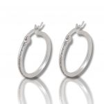 White gold hoop earings with zircon k14 (code S169886)