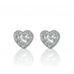 White gold  earrings  k14 with zircons (code S230342)
