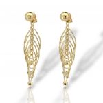 Yellow gold drop earrings 14k (code. SM2285)