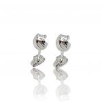 White gold single stone earrings with diamonds  (code T2459)