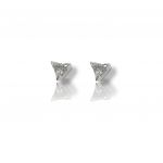 White gold single stone earrings with diamonds  (code T2471)