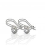 White gold earrings with zircon Ø 5.0 mm (code N2478)