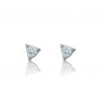 White gold single stone earrings with diamonds  (code T2700)