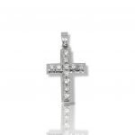 White gold cross 18k with diamonds  (code H1706)