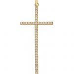 Gold cross k14 with zircon (code S198402)
