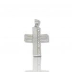 White gold cross k18 with diamonds (code P1671)