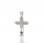 White gold cross k14 with zircons (code H1663)