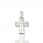 White gold cross 14k with zircons (code H1698)