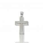 White gold cross k14  (code H1878)