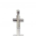 White gold cross k14 with zircons (code H1676)